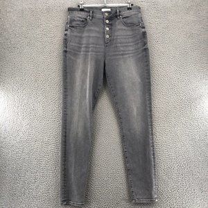 LOFT Jeans Womens 10 30 Gray Denim High Waist Skinny Button Fly Stretch Casual